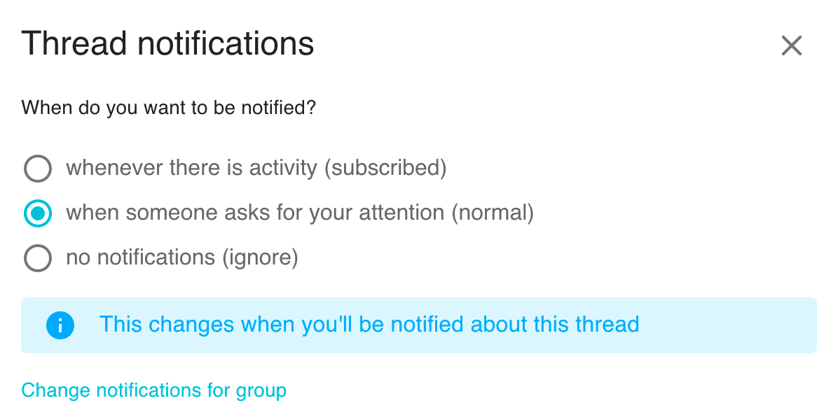 thread email settings